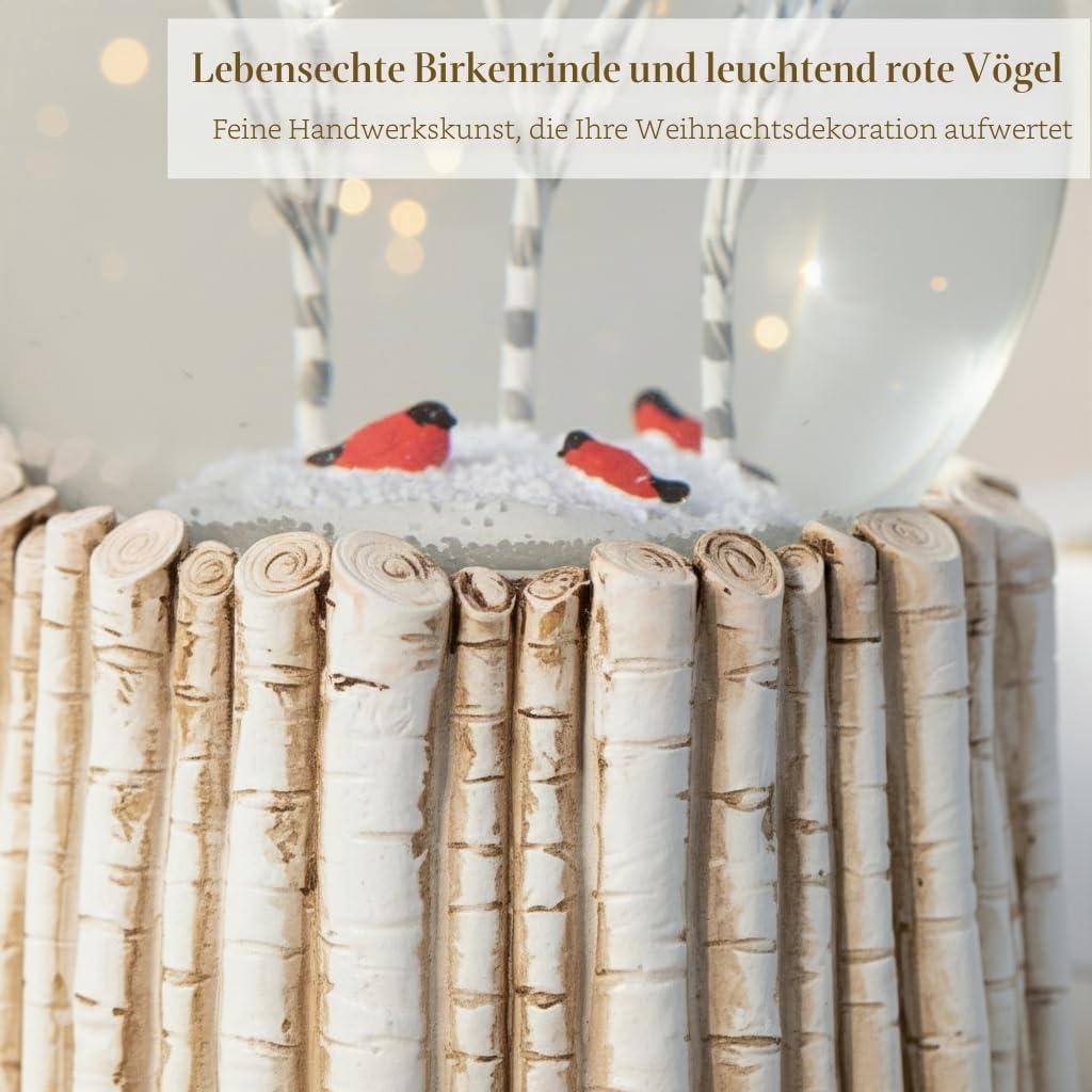 Cardinal Schneekugel, rote Vogel-Schneekugel, Tier-Schneeflocke, Glas-Schneekugeln für Erwachsene un