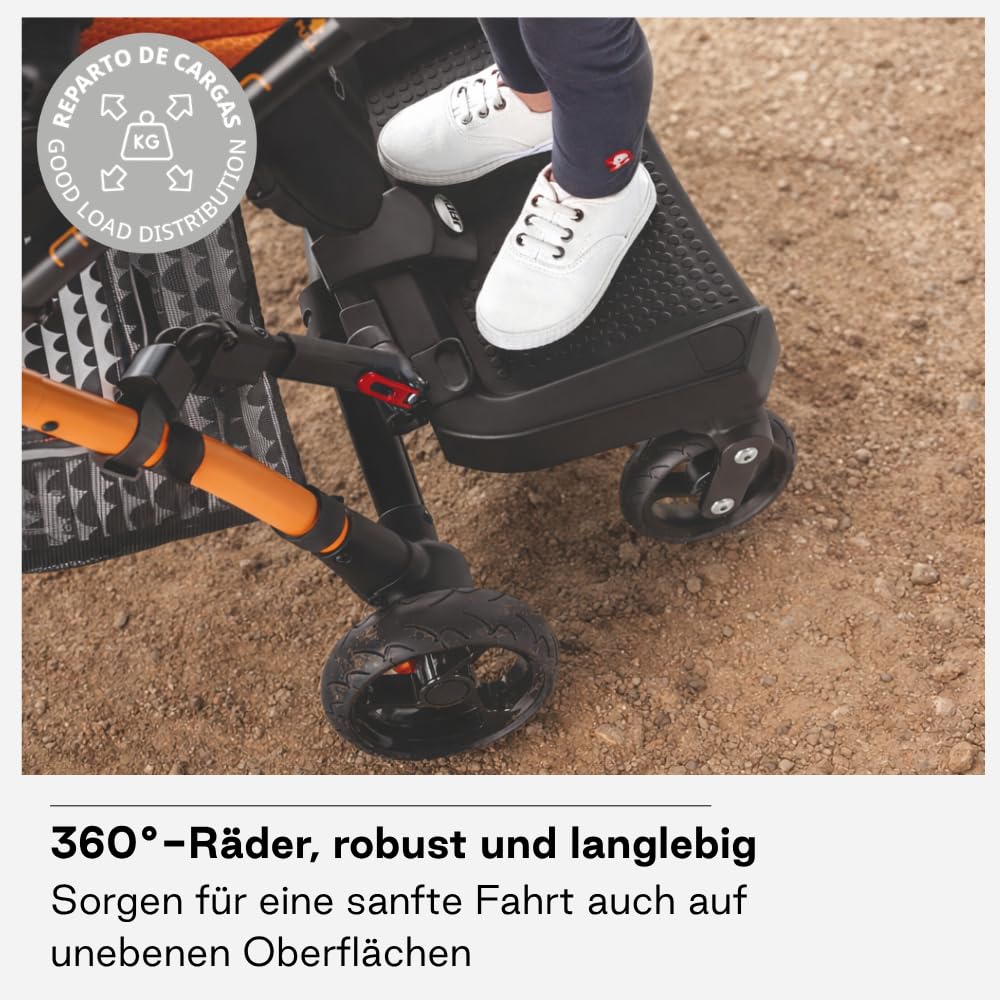 Jané Go Up Surfer, universale Kinderwagen-Plattform, bis 20 kg, einfache Montage, klappbar, rutschfe