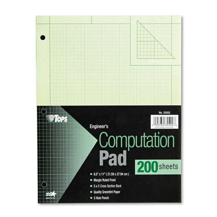 Tops Engineering Computation Pad, grün, 200 Sheets, 200 Sheets