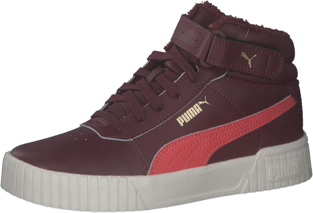 PUMA Mädchen Carina 2.0 Mid WTR Jr Sneaker 37.5 EU Aubergine Salmon Puma Team Gold, 37.5 EU Aubergin