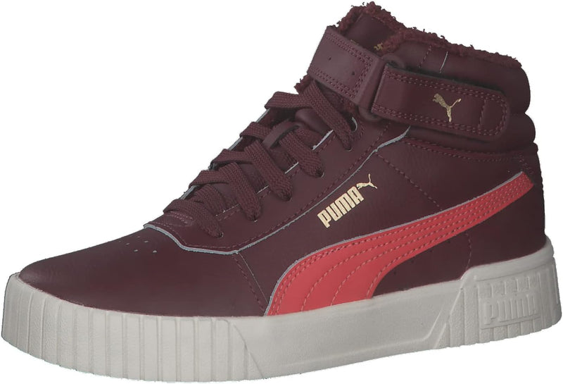 PUMA Mädchen Carina 2.0 Mid WTR Jr Sneaker 35.5 EU Aubergine Salmon Puma Team Gold, 35.5 EU Aubergin