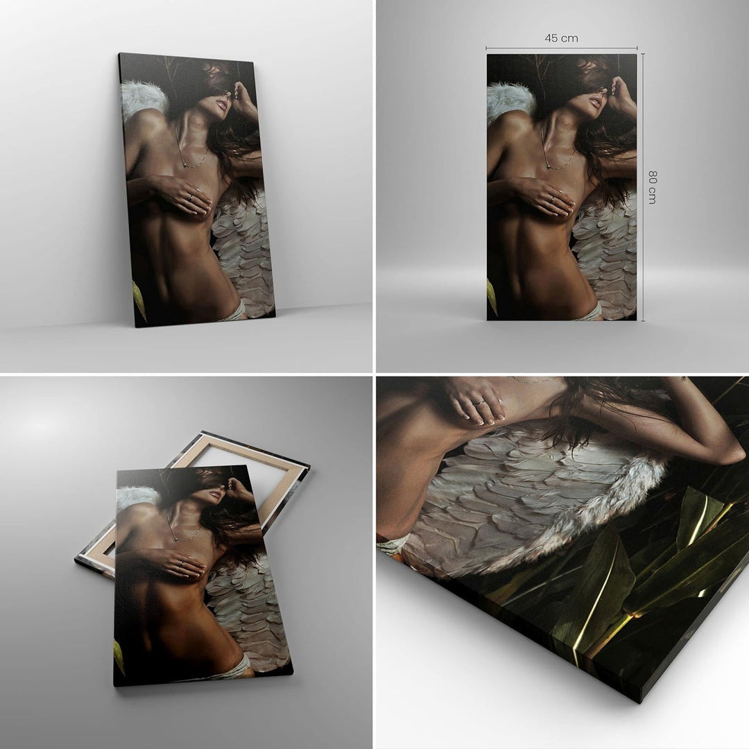 Bilder auf Leinwand Engel Schönheit Körper Leinwandbild mit Rahmen 45x80cm Wandbilder Dekoration Woh