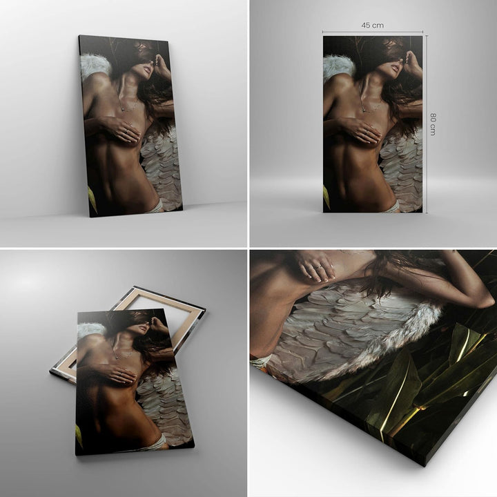 Bilder auf Leinwand Engel Schönheit Körper Leinwandbild mit Rahmen 45x80cm Wandbilder Dekoration Woh
