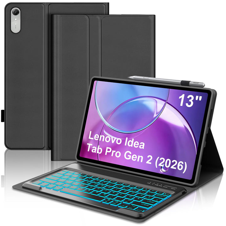 Für Idea Tab Pro Gen 2 13" Tastaturhülle mit Beleuchtung QWERTZ | Für Lenovo Idea Tab Pro Gen 2 Tast
