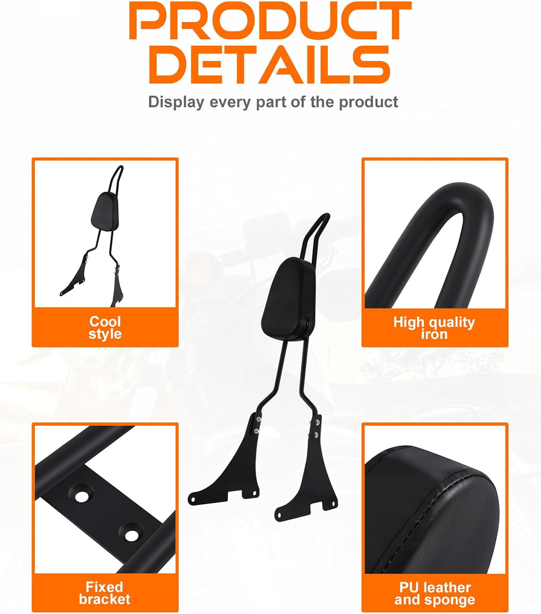 Samger Sissy Bar Hinten Abnehmbare Rückenlehne für Harley Sportster XLH883 XL883R XL883C XLH1200