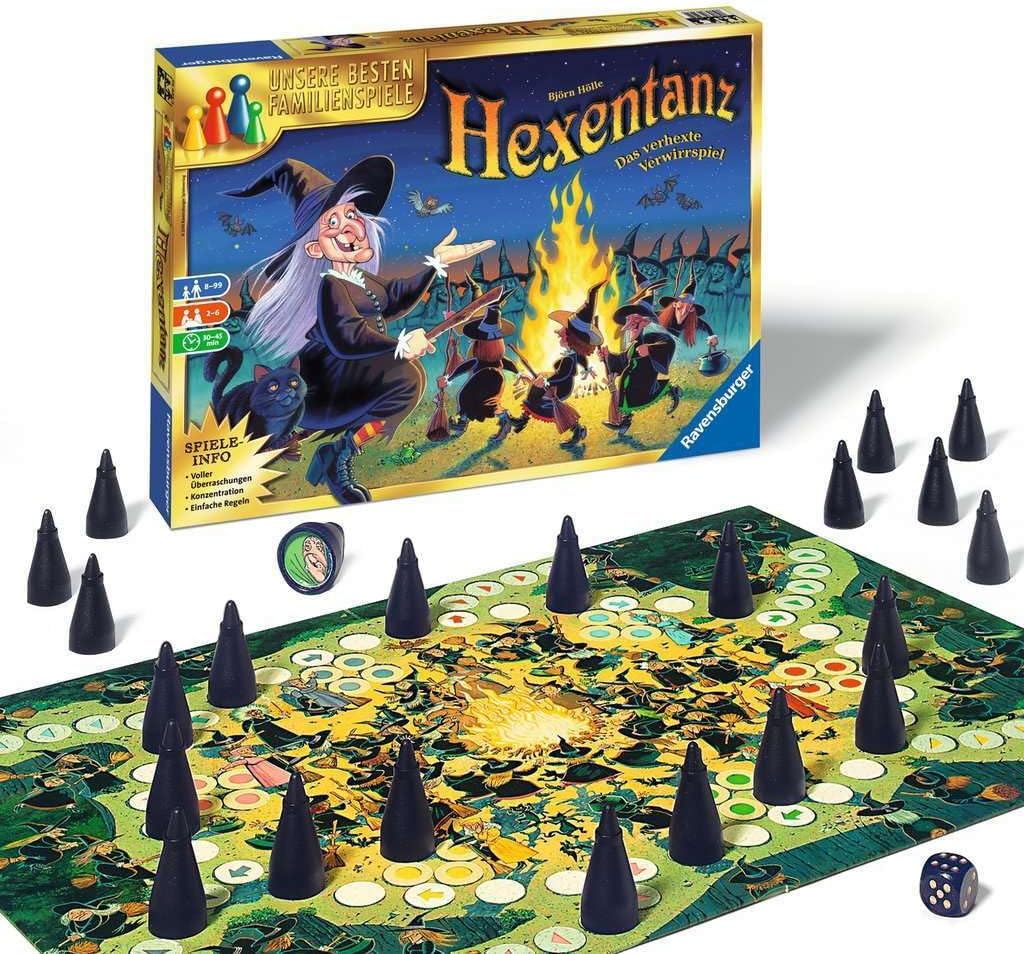 Ravensburger 26425 - Hexentanz, Abwechslungsreiches Familienspiel für Erwachsene und Kinder ab 8 Jah