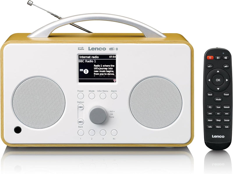 Lenco PIR-645WH - tragbares Internetradio - W-LAN - DAB+ und FM Empfänger - Bluetooth - 2,6“ TFT Bil