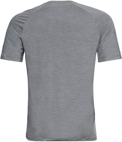 Odlo Herren T-Shirt Crew Neck S/S Ascent Pw 130 Swiss Peaks T-Shirt XL Grey Melange, XL Grey Melange