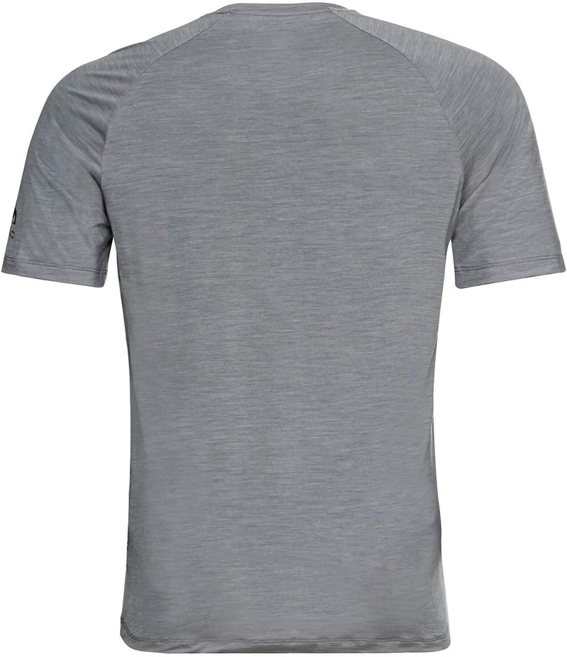 Odlo Herren T-Shirt Crew Neck S/S Ascent Pw 130 Swiss Peaks T-Shirt XL Grey Melange, XL Grey Melange