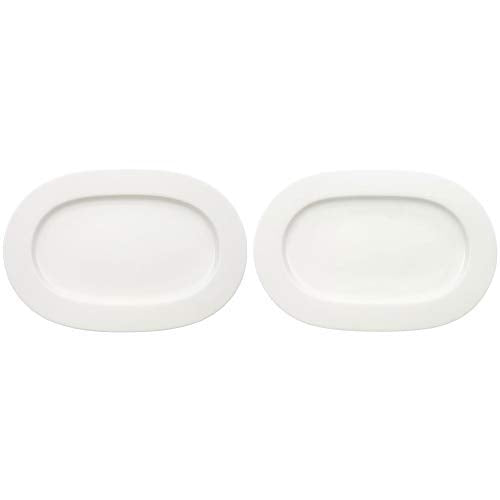 Villeroy &amp; Boch - Royal ovale Platte, 2tlg., grosse Servierplatte aus hochwertigem Premium Bone Porz