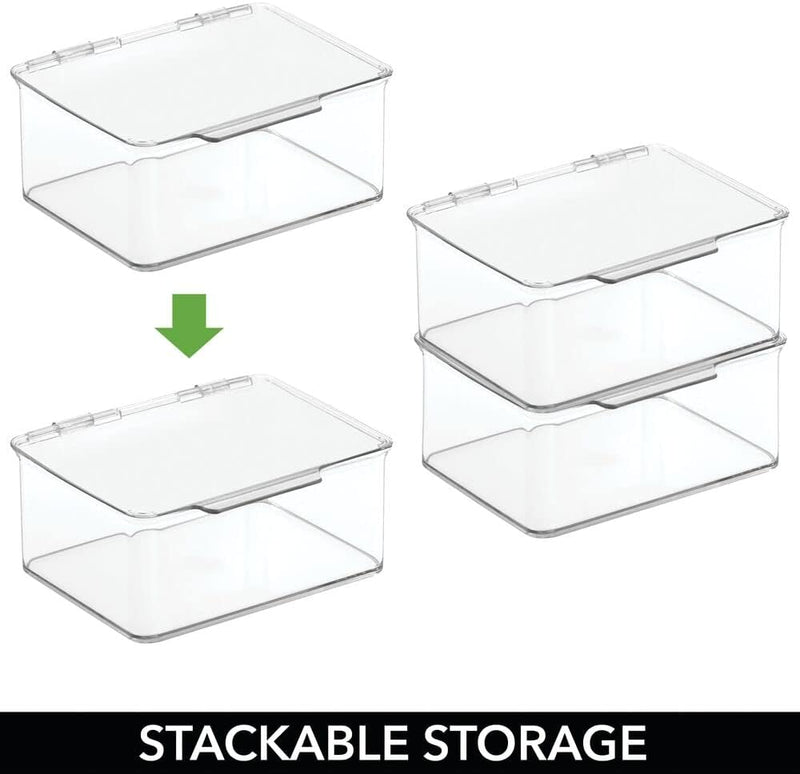 mDesign 4er-Set Schreibtisch Organizer – stapelbarer Büro Organizer aus BPA-freiem Kunststoff – klei