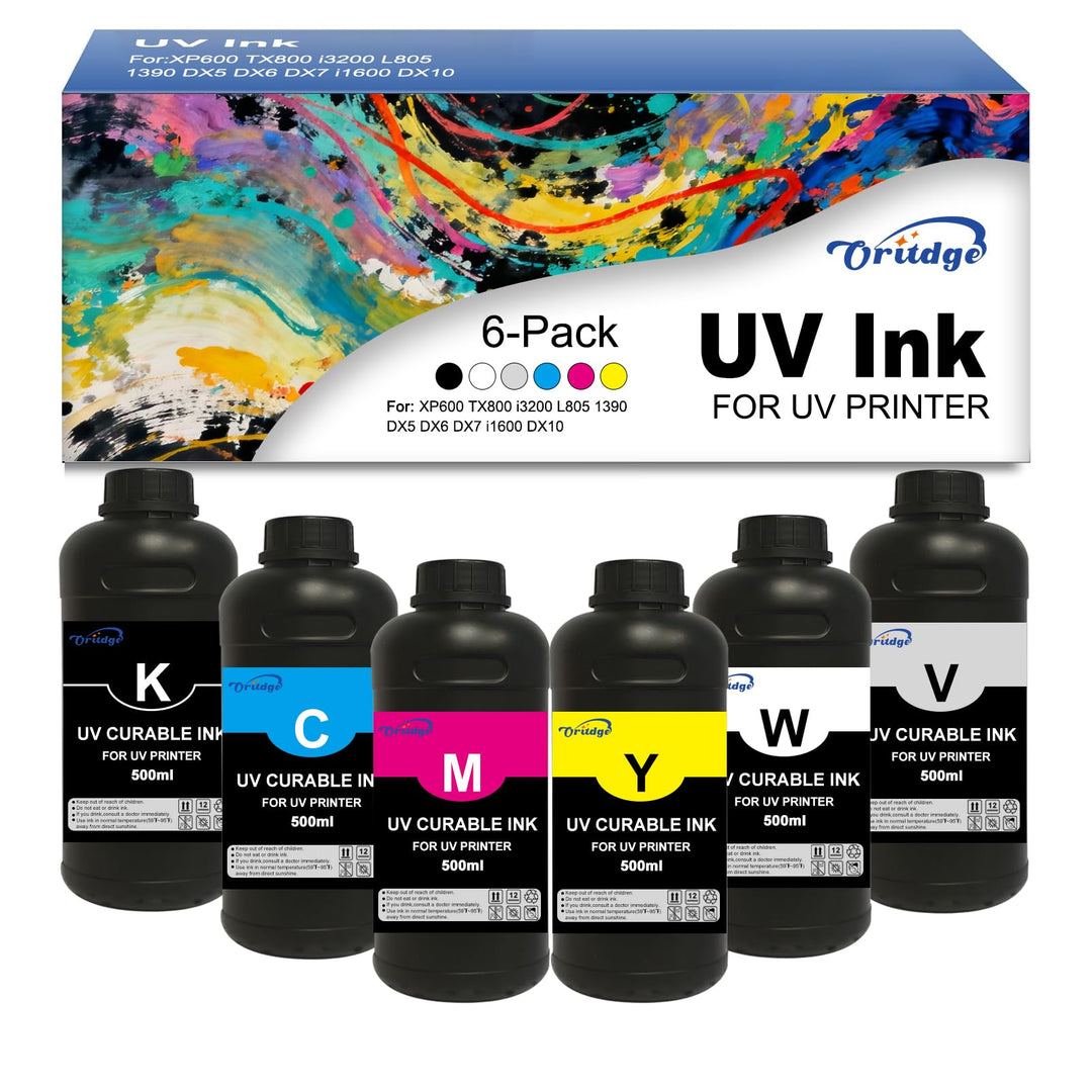 UV Hard Tinte, UV Hard Ink für Harte Untergründe 500-ml Kompatibel mit XP600 TX800 i3200 i1600 L805