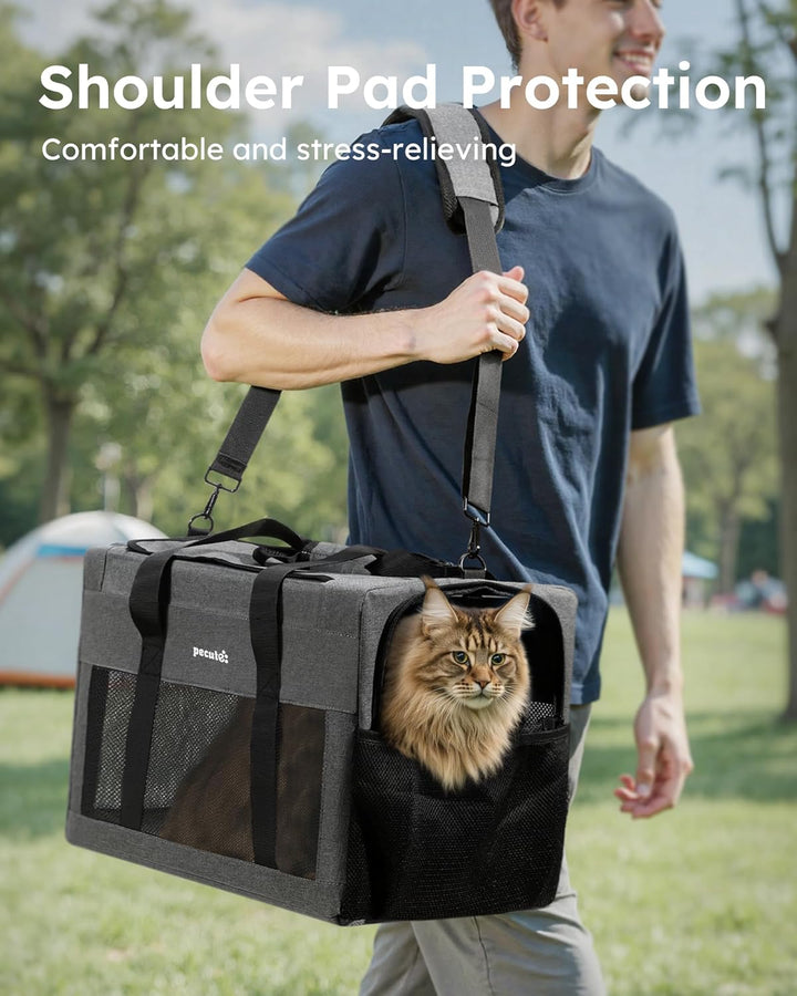 pecute Katzentasche Transporttasche Stabiler Halt Haustier Tragetasche, Transportbox Katze Leicht, F