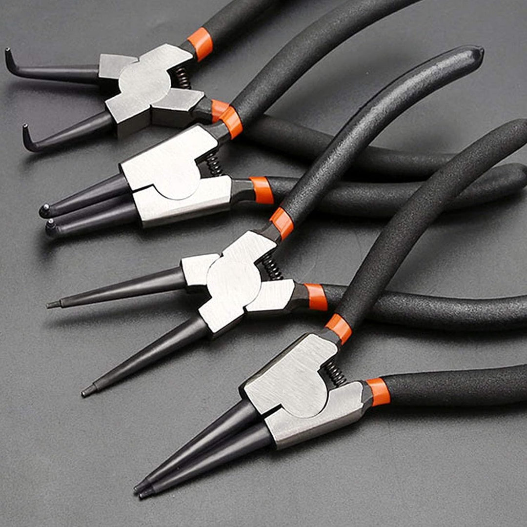Emsmil 4 Tlg 150mm Sprengringzangen Sicherungsringzangen Set Gebogen Gerade 6 Zoll Seegeringzange fü