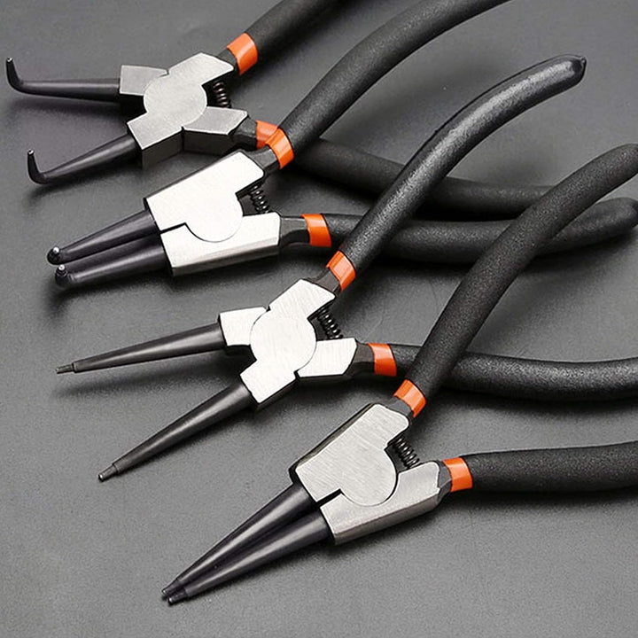Emsmil 4 Tlg 150mm Sprengringzangen Sicherungsringzangen Set Gebogen Gerade 6 Zoll Seegeringzange fü