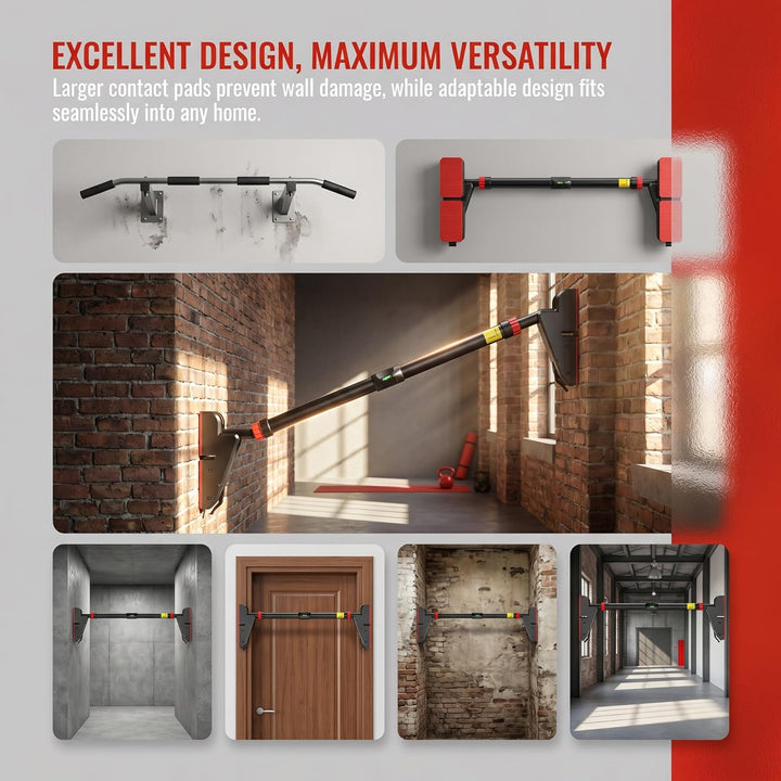 Klimmzugstange für Türrahmen ohne Schrauben und Bohren Pull Up Bar 76 95cm Verstellbar Reckstange mi