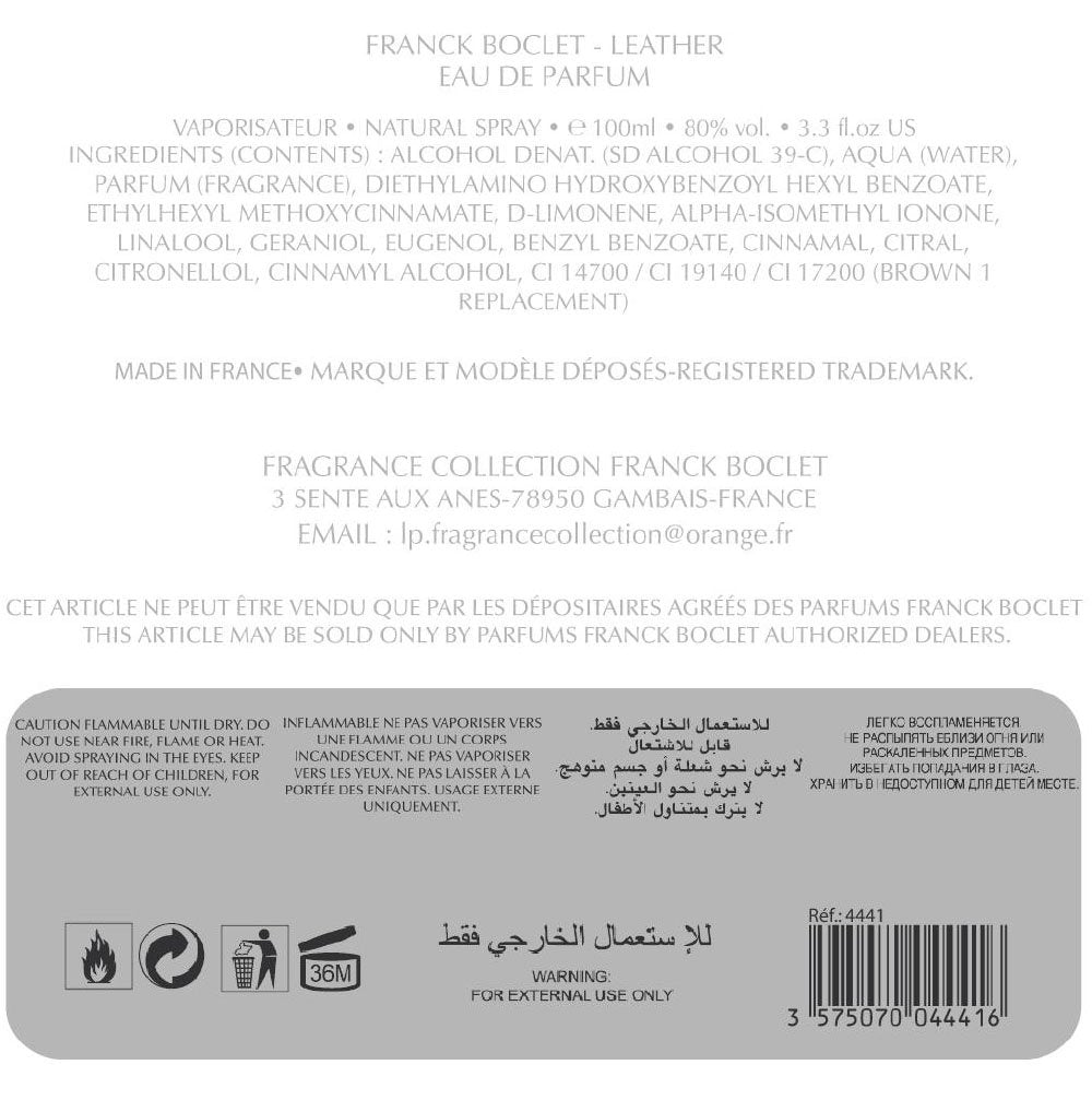 Franck boclet Eau de Parfum Leather, 100 ml 100 ml (1er Pack), 100 ml (1er Pack)