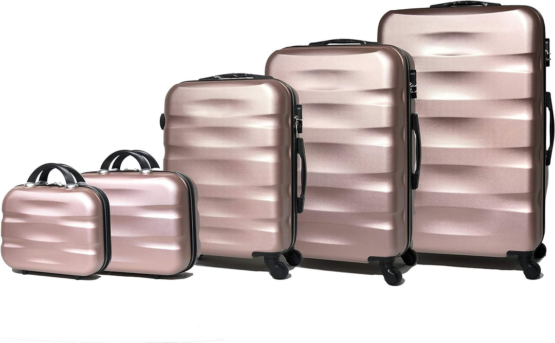 Celims Französische Marke – Set mit 5 Koffern aus festem Material Roségold