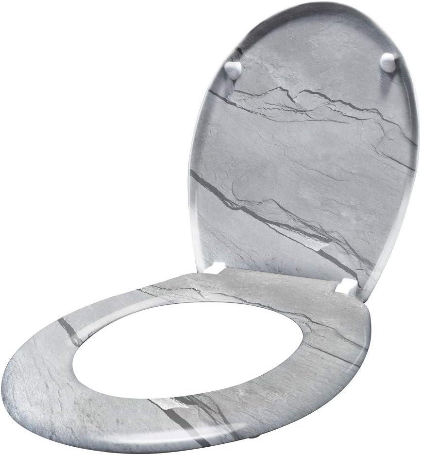 Aufun WC Sitz Toilettendeckel Toilettensitz Universal mit Absenkautomatik, hochwertige Qualität und