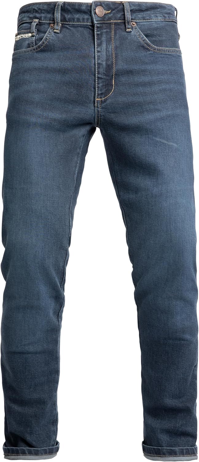 John Doe Taylor Monolayer XTM Motorrad Jeans Stretch Atmungsaktiv mit Protektoren 28W / 34L Indigo,