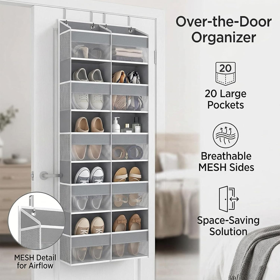 Hängeorganizer Tür mit 10 Fächern, Hängeregal über Tür Organizer mit 10 Seitentaschen & 4 Metallhake