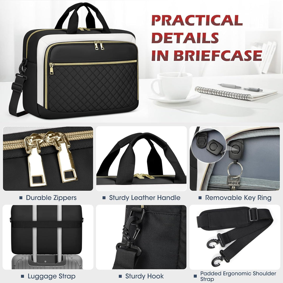 NEWHEY Laptoptasche 17,3 Zoll für Damen Laptop Aktentasche Computertasche Laptop Tasche Business Not