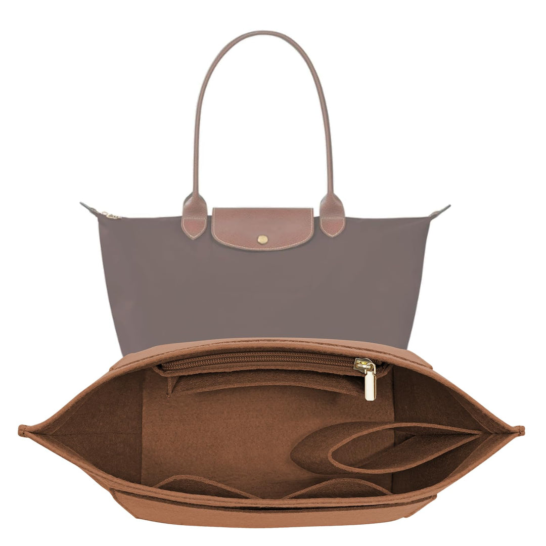 LOUKAYCCI Handtaschen-Organizer-Einsatz für Le Pliage Le Pliage, grosse Handtaschen, Braun, Grösse L