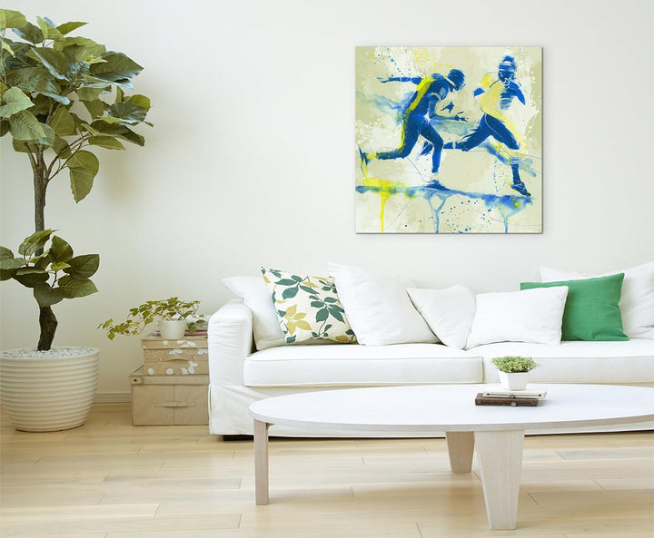 Paul Sinus Art American Football III 60x60cm SPORTBILDER Splash Art Wandbild Aquarell Art