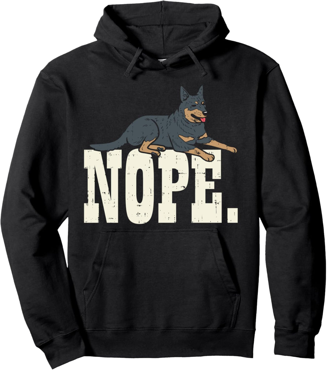 Nope Heeler Animal Pet Red Blue Australian Cattle Dog Gift Pullover Hoodie