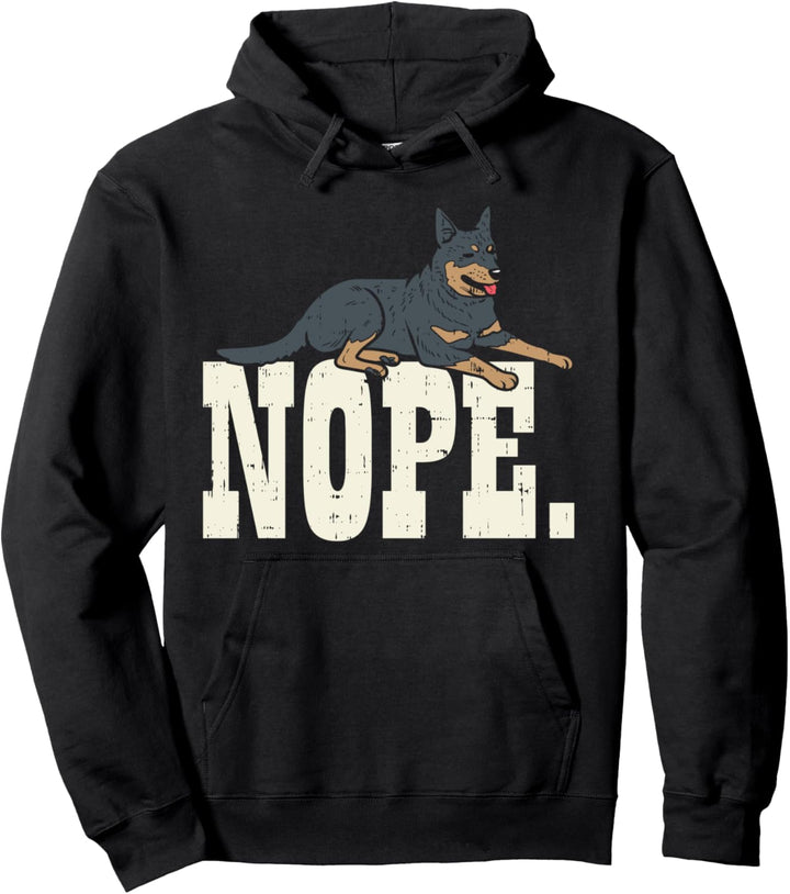 Nope Heeler Animal Pet Red Blue Australian Cattle Dog Gift Pullover Hoodie