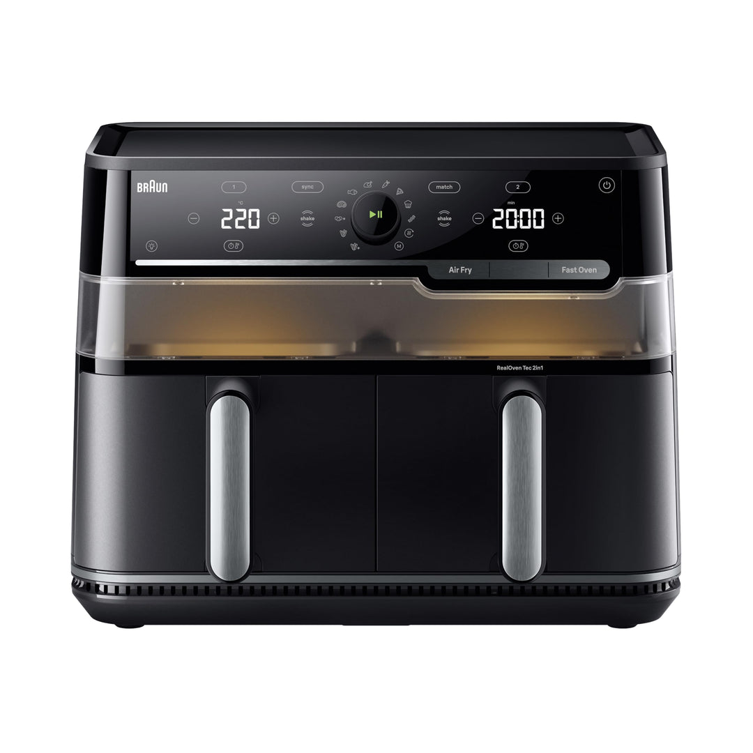 Braun TwinCook 5 – 2-in-1 Heissluftfritteuse 10L, Dual-Zone Airfryer mit Sync &amp; Match Funktion, Real