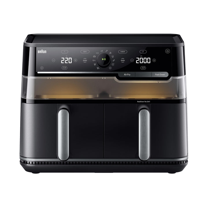 Braun TwinCook 5 – 2-in-1 Heissluftfritteuse 10L, Dual-Zone Airfryer mit Sync &amp; Match Funktion, Real