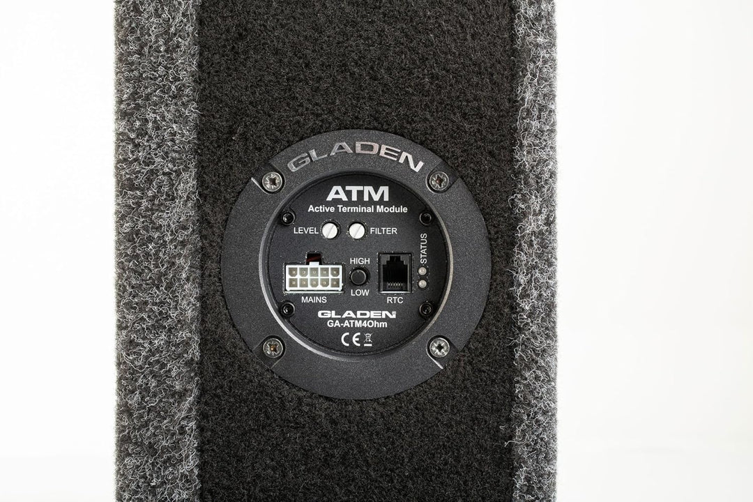 Gladen RSX08 Slim-VB-CU-AV | 20cm Bassreflex Downfire Aktiv-Subwoofer