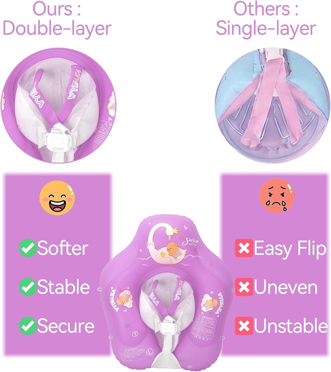 WYRIAZA Schwimmring Baby, Baby Schwimmring mit Sonnendach, Verstellbare Schultergurte, Baby Float Au