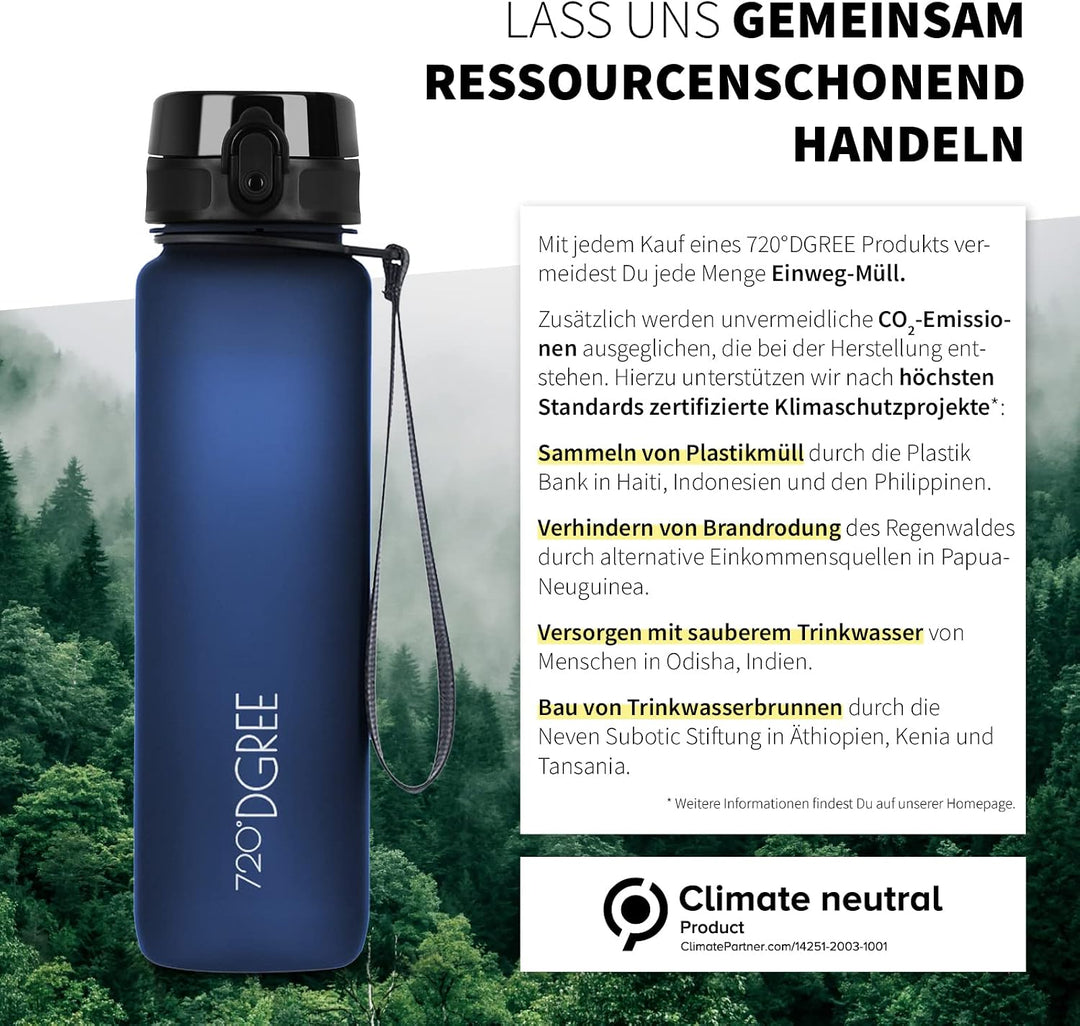 720°DGREE Trinkflasche “uberBottle“ +Sieb - 350ml, 500ml, 650ml, 1000ml, 1,5l, 2l - BPA-Frei - Wasse