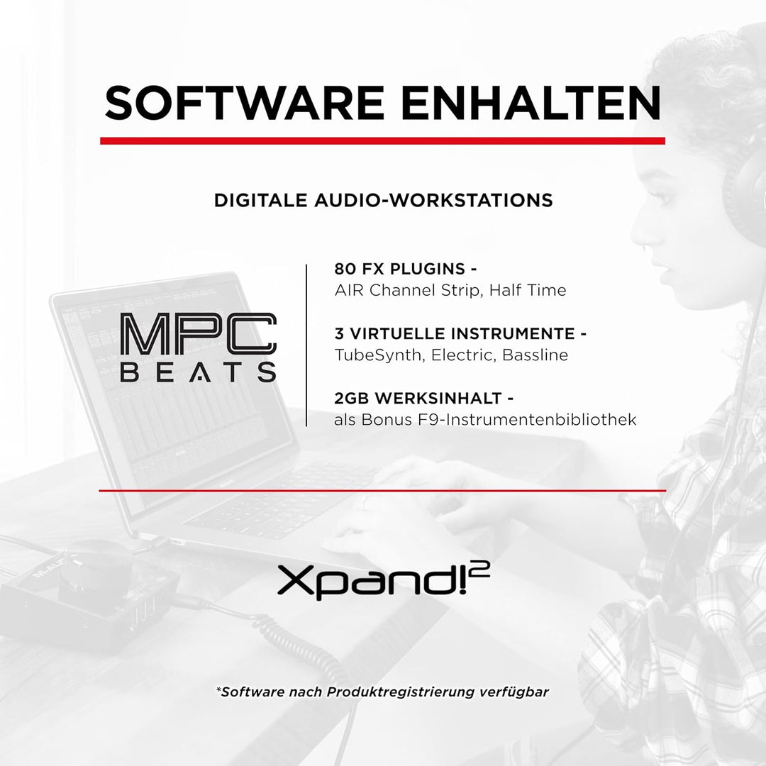 M-Audio AIR|HUB - USB / USB-C Desktop Monitoring Interface mit integriertem 3-Port Hub und Software