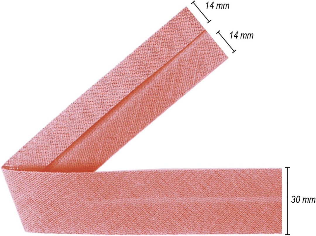 TEXTEX = 30 mm Breites Schrägband. 50% Baumwolle und 50% Polyester. Stück von 10m - (Bilden) 30mm Bi