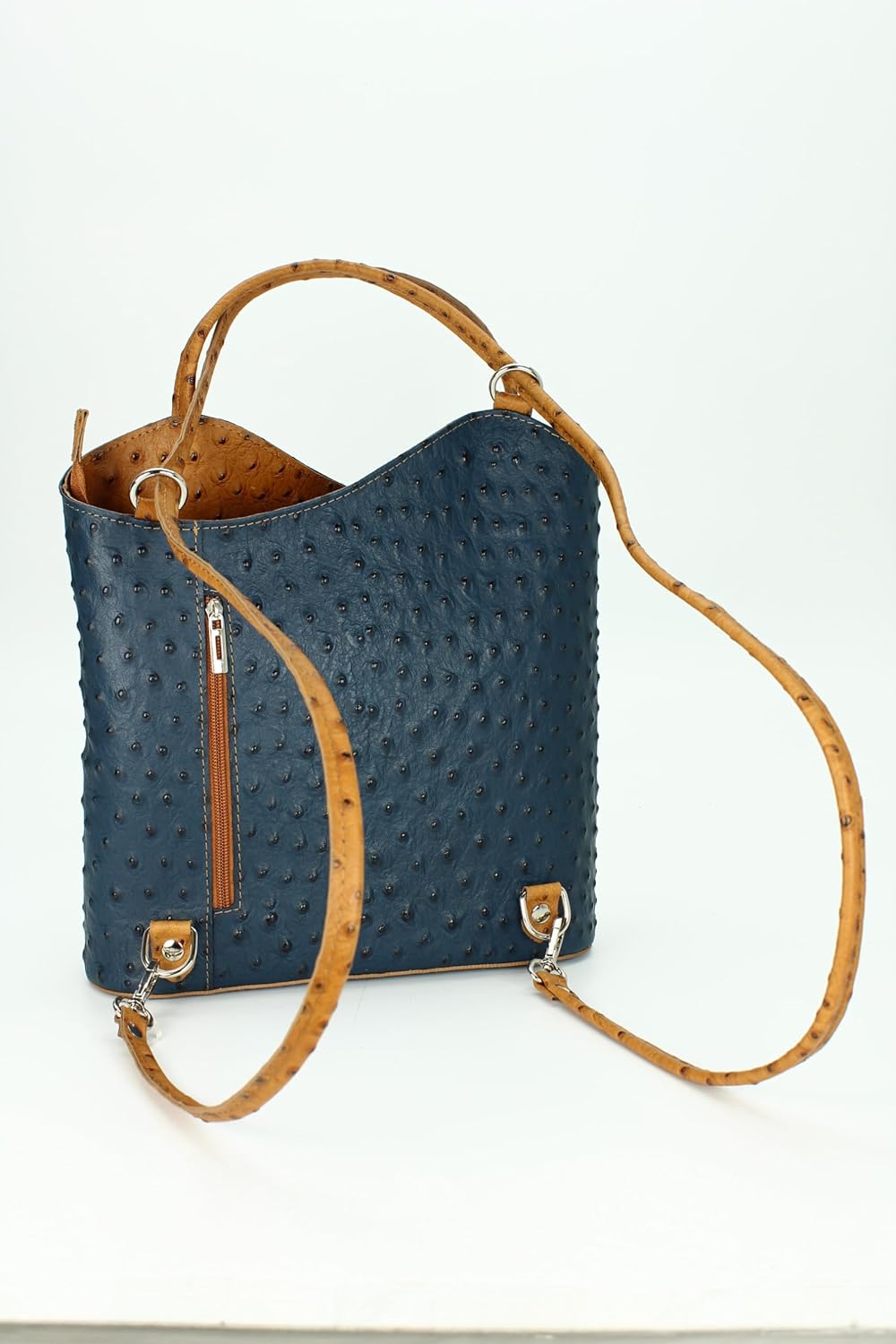 Belli italienische Ledertasche Backpack Classic 2in1 Damen Rucksack Leder Handtasche made in italy S