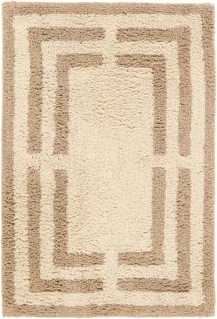 RugVista Badematte Chateau, 90 x 60 cm, Rechteckig, Mittelflor, Anti-Rutsch, Moderner Badteppich, Ma