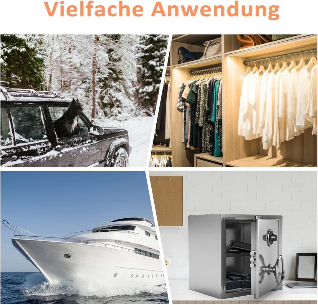 Boadw 4x500G Luftentfeuchter Auto wiederaufladbar Feuchtigkeitskissen Mikrowelle schnell wirkende En