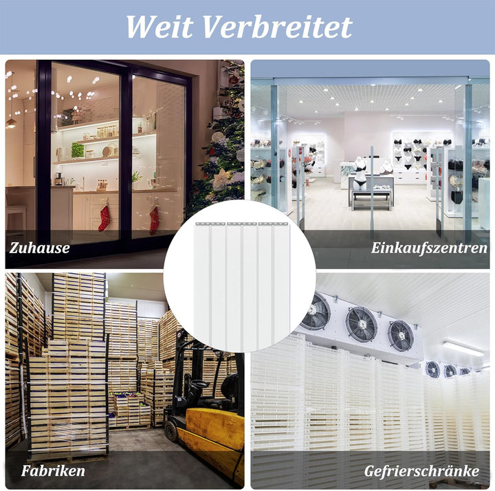 bimiti PVC Lamellenvorhang Streifenvorhang 105 x 200cm Transparent Streifenvorhang, Lamellen Stallvo