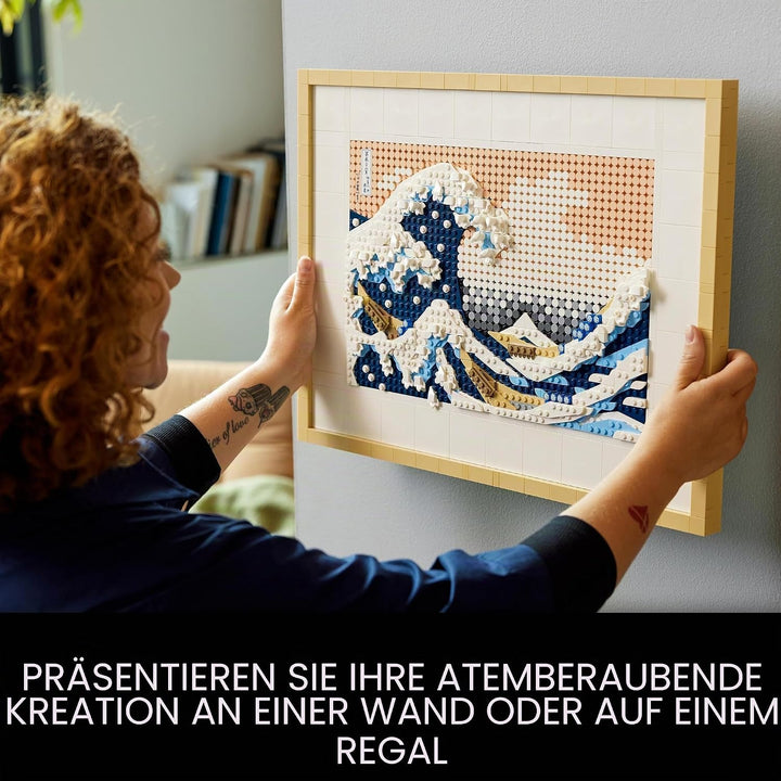 LEGO Art Hokusai – Grosse Welle, 3D Japanische Wanddeko, Bastelset & Icons Mini Pflanzen, 9 künstlic