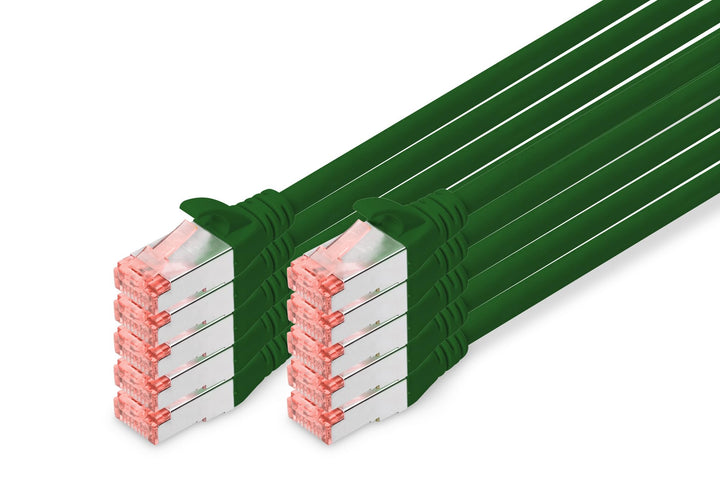 DIGITUS LAN Kabel Cat 6 - 3m - 10 Stück - RJ45 Netzwerkkabel - S/FTP Geschirmt - Kompatibel zu Cat 6