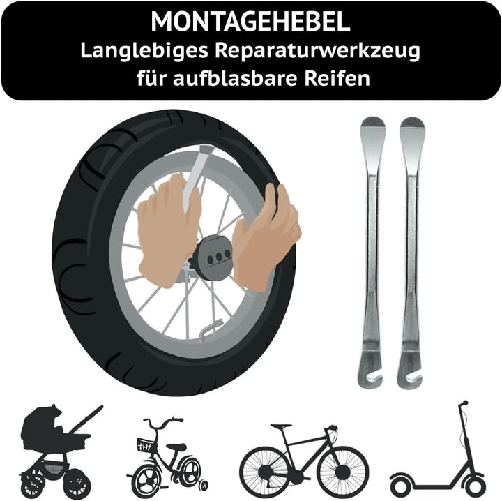 E Scooter Reifen 10x2.50 (60-152) und Schlauch Set (Profil A-3031) mit 45° AV Edelstahl-Winkelventil