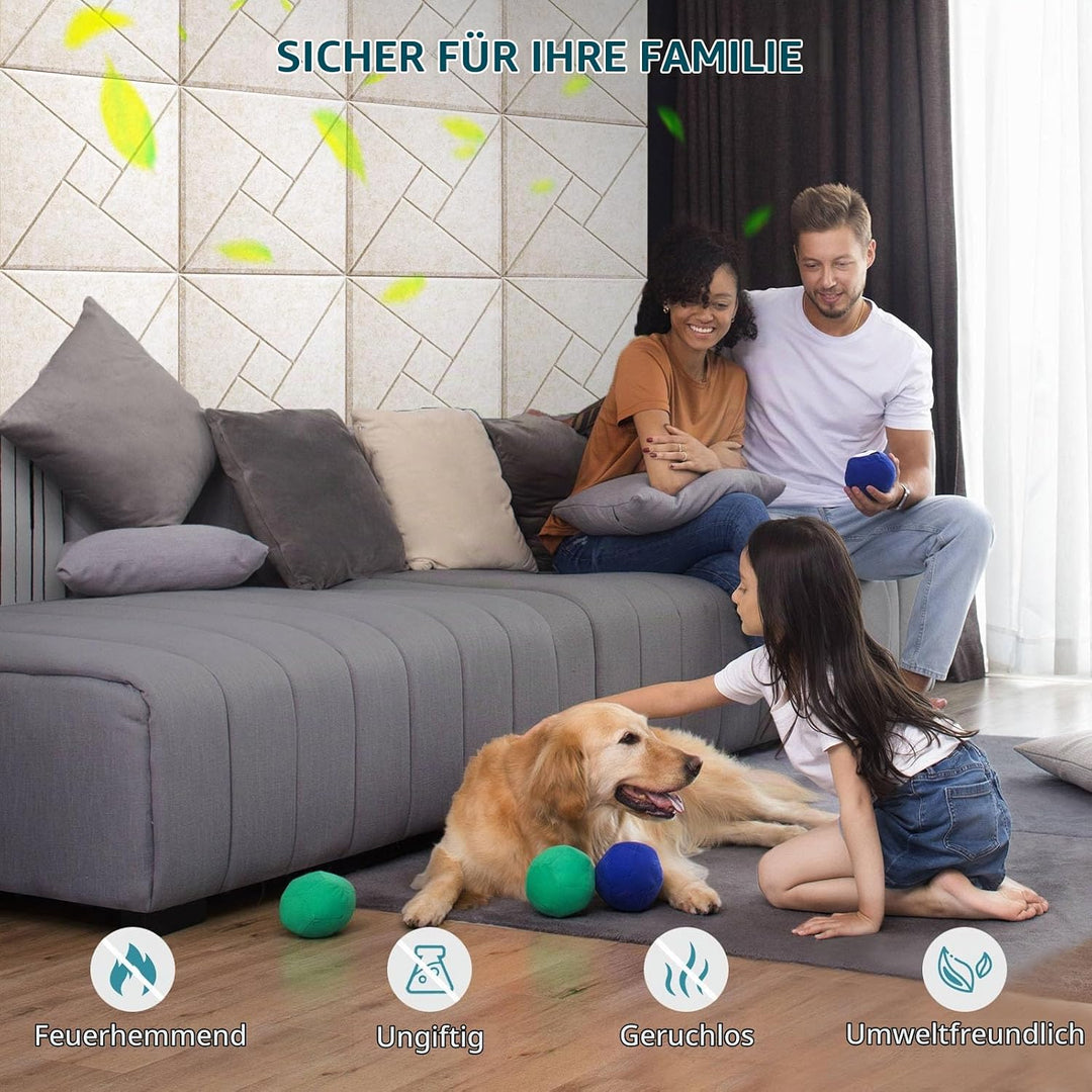 JAMELO Quadratische Akustikplatten Akustikpaneele selbstklebend 12 Stücke, Schallschutzplatten aus H