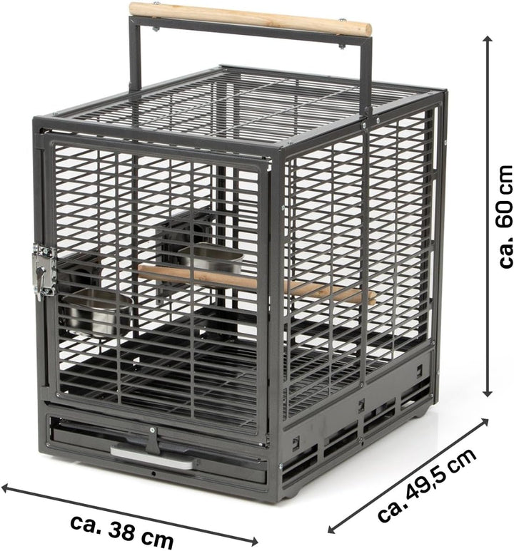 Montana Cages | Transportkäfig EVO für Sittiche &amp; Papageien - Antik | Transportkäfig &amp; Reisekäfig Sc