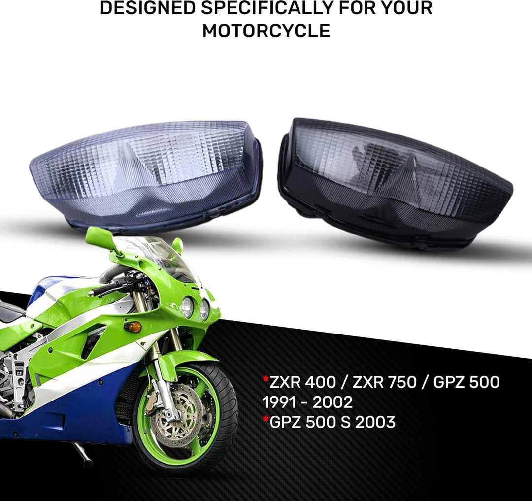 aVDB-moto LED Bremslicht/Rücklicht kompatibel mit KAWASAKI ZXR 400 ZX400 1991-1999 Plug &amp; Play mit i