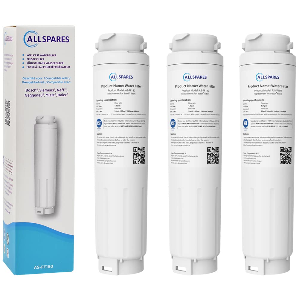 AllSpares Wasserfilter für Kühlschrank geeignet für Bosch Siemens Neff Gaggenau Balay 11034151/11028