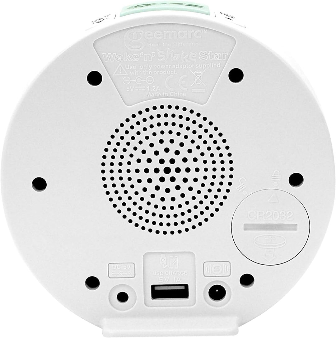 Wecker mit 95dB lautem Alarm, Blitzlicht und Vibrationskissen - Geemarc Wake 'N' Shake Star weckt La