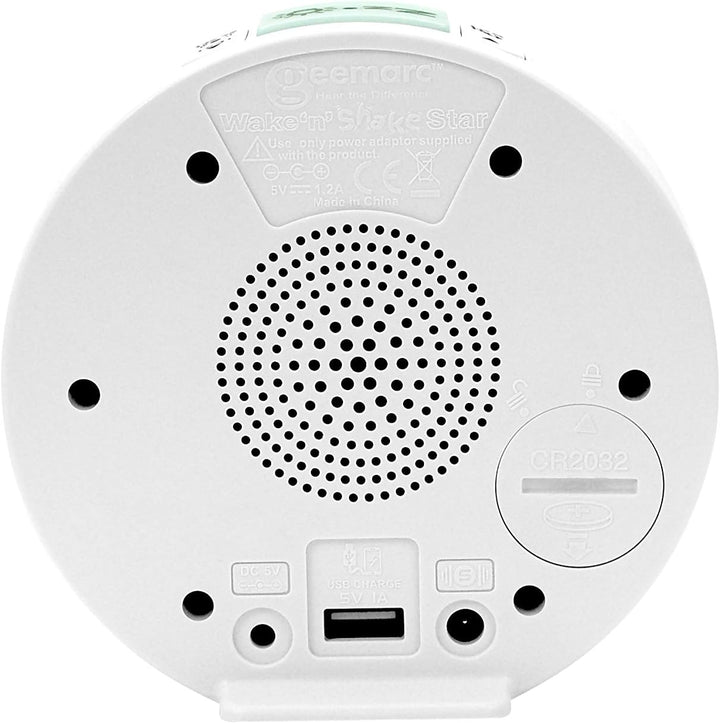 Wecker mit 95dB lautem Alarm, Blitzlicht und Vibrationskissen - Geemarc Wake 'N' Shake Star weckt La